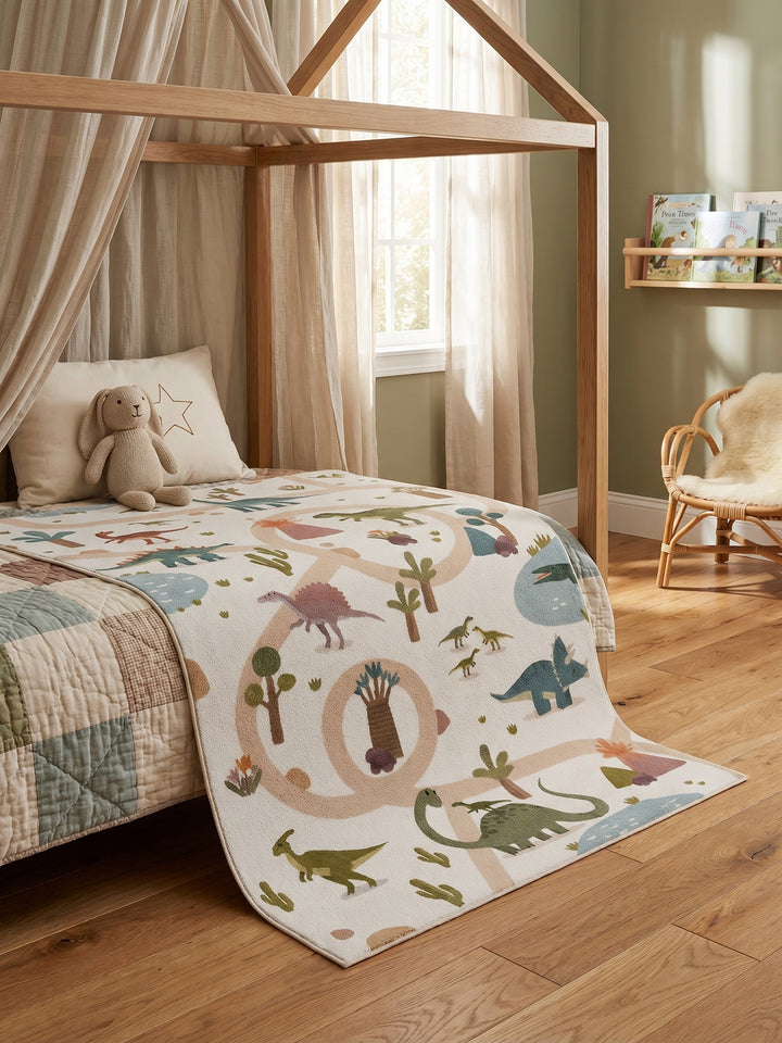 Teppich Creme rechteckig Wohnaccessoire Deko_