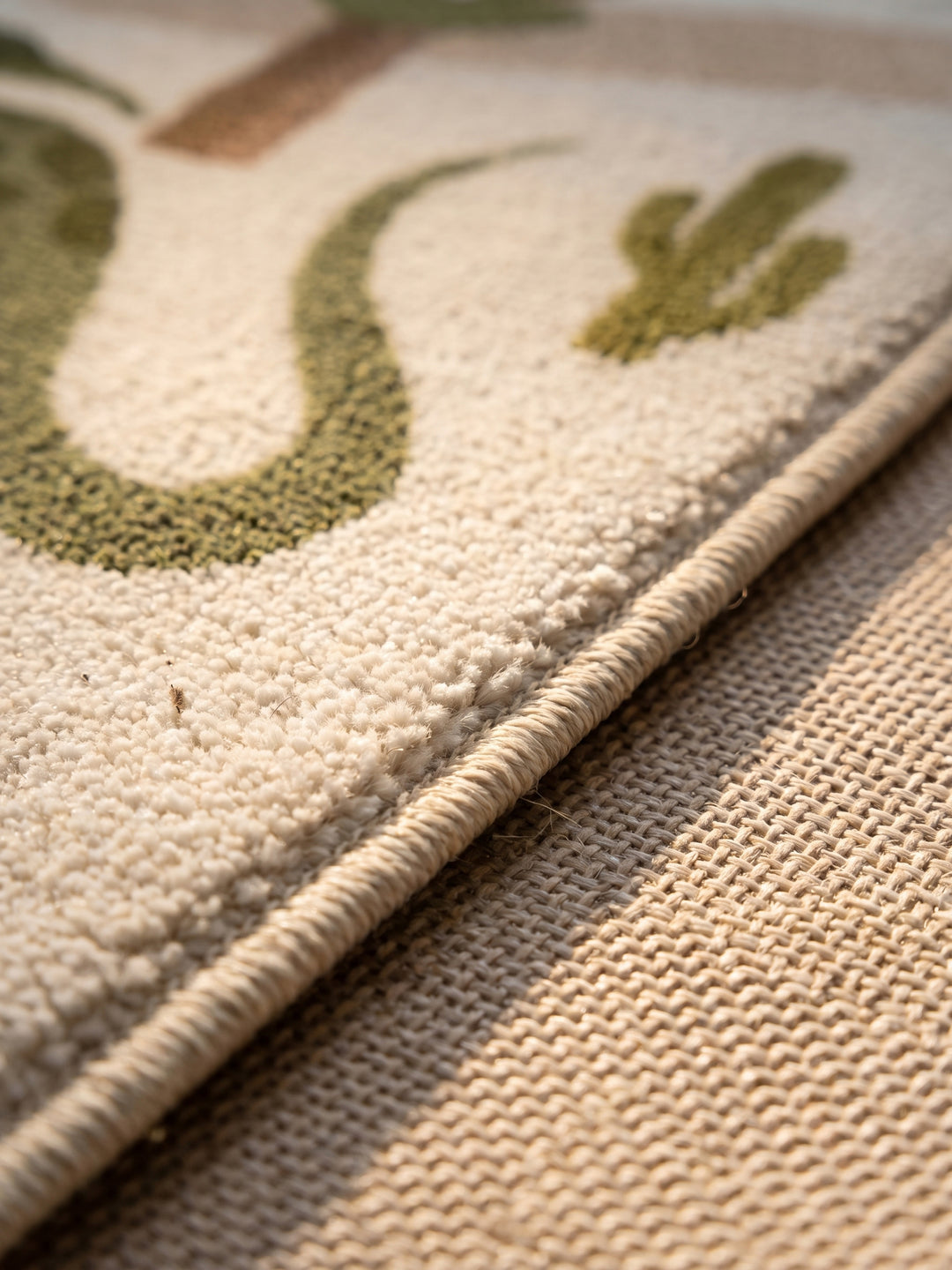 Teppich Creme rechteckig Webstruktur Qualität_