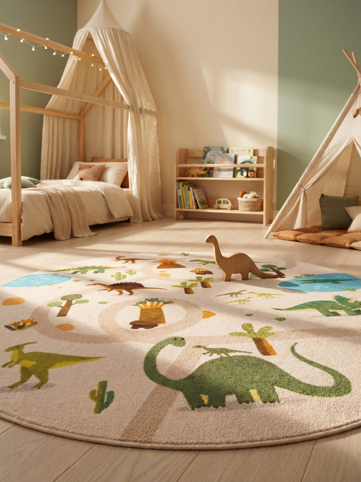 Teppich Beige rund Textur Nahaufnahme Detail_