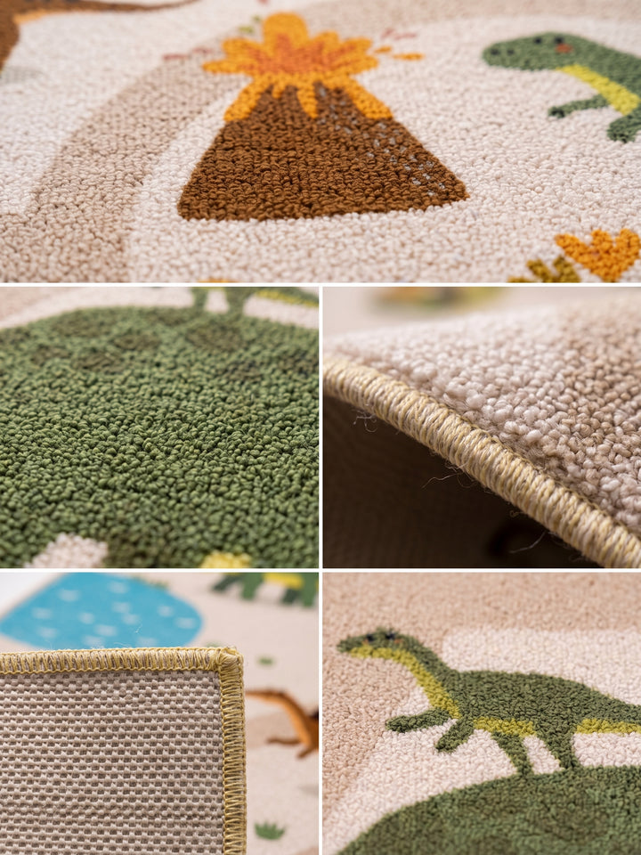 Teppich Beige rund Webstruktur Qualität_