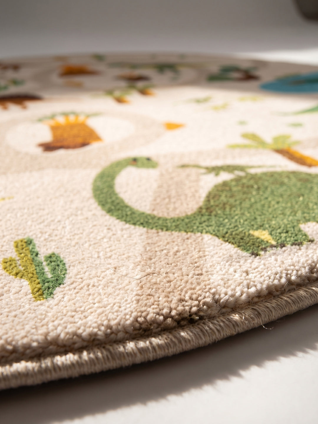 Teppich Beige rund Florhöhe Profil_