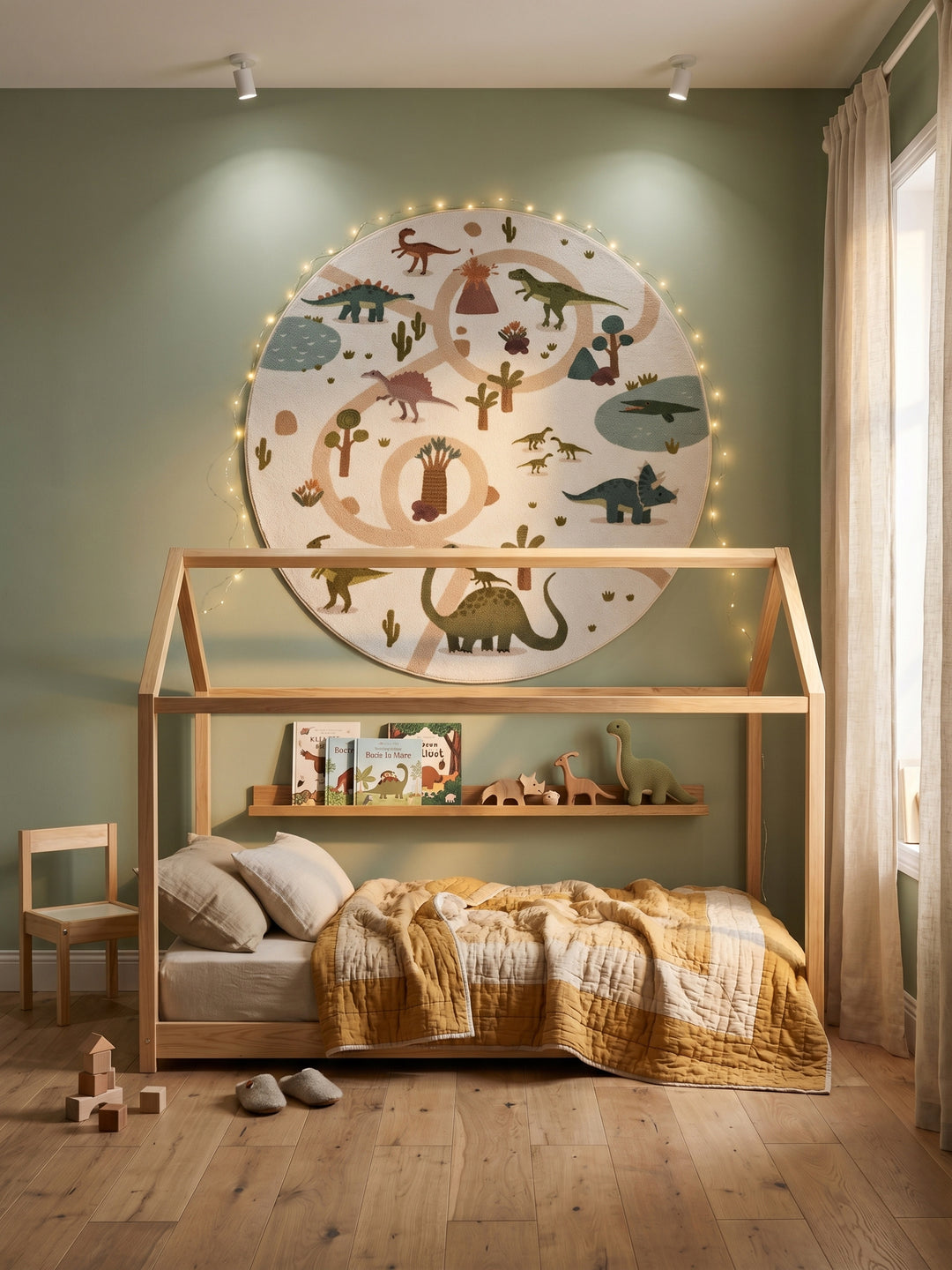 Teppich Creme rund Wandteppich Wanddeko_