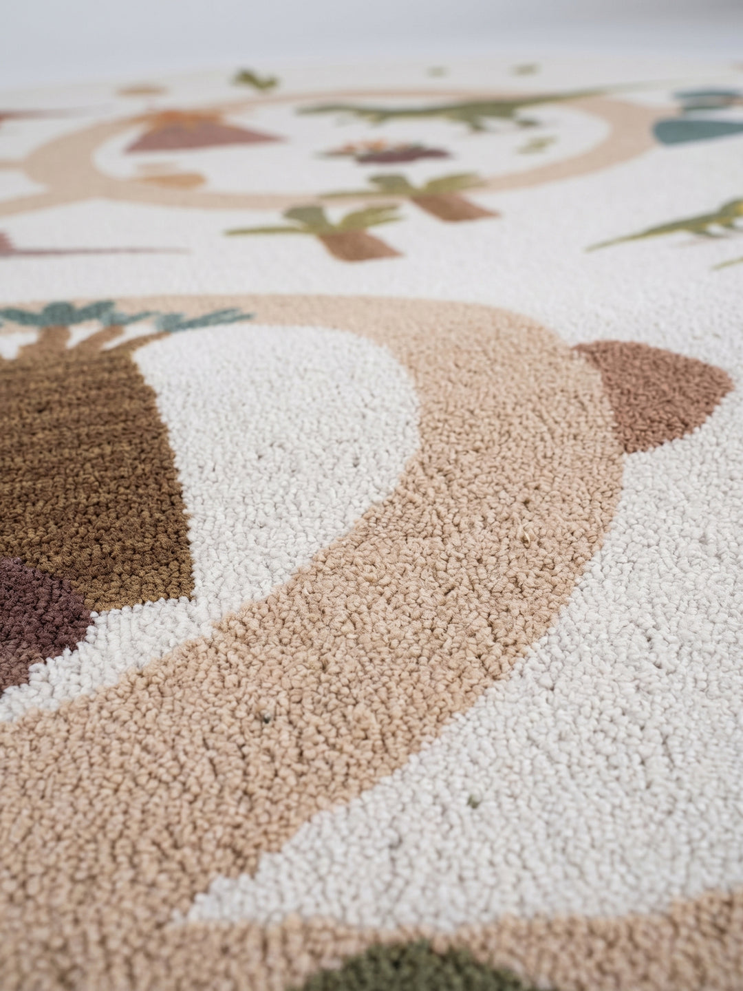 Teppich Creme rund Farbdetail Muster_