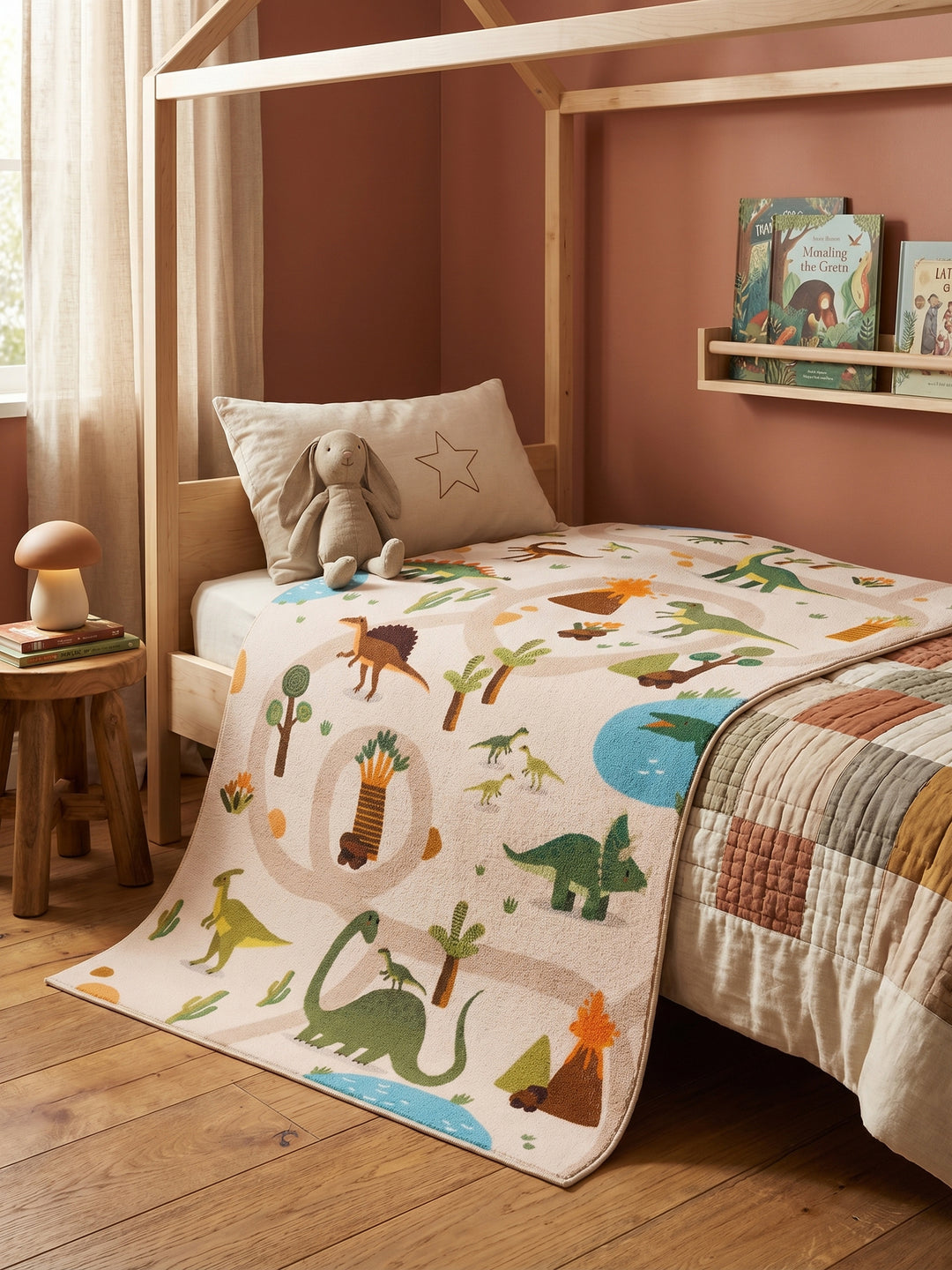 Teppich Beige rechteckig Wohnaccessoire Deko_