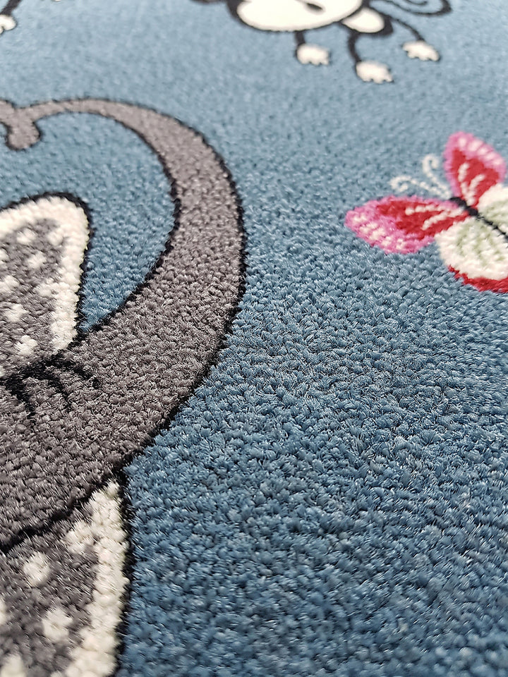 Teppich Blau Farbdetail Muster_