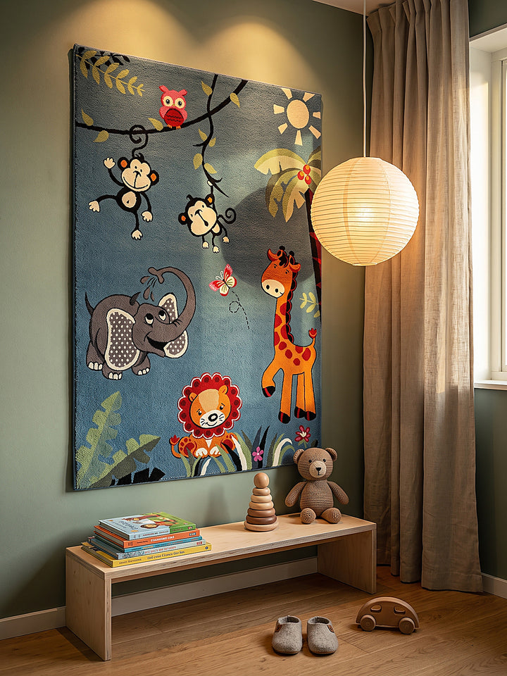 Teppich Blau als Wandteppich_
