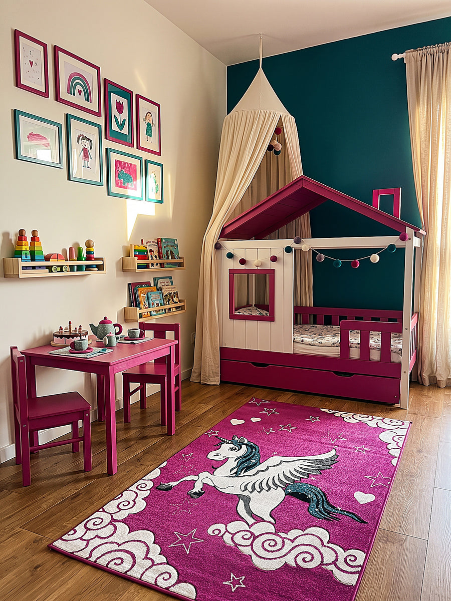 Teppich Fuchsia Läufer gemütliche Wohnszene_