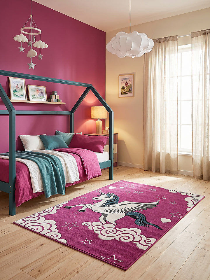 Teppich Fuchsia Läufer im modernen Wohnzimmer_
