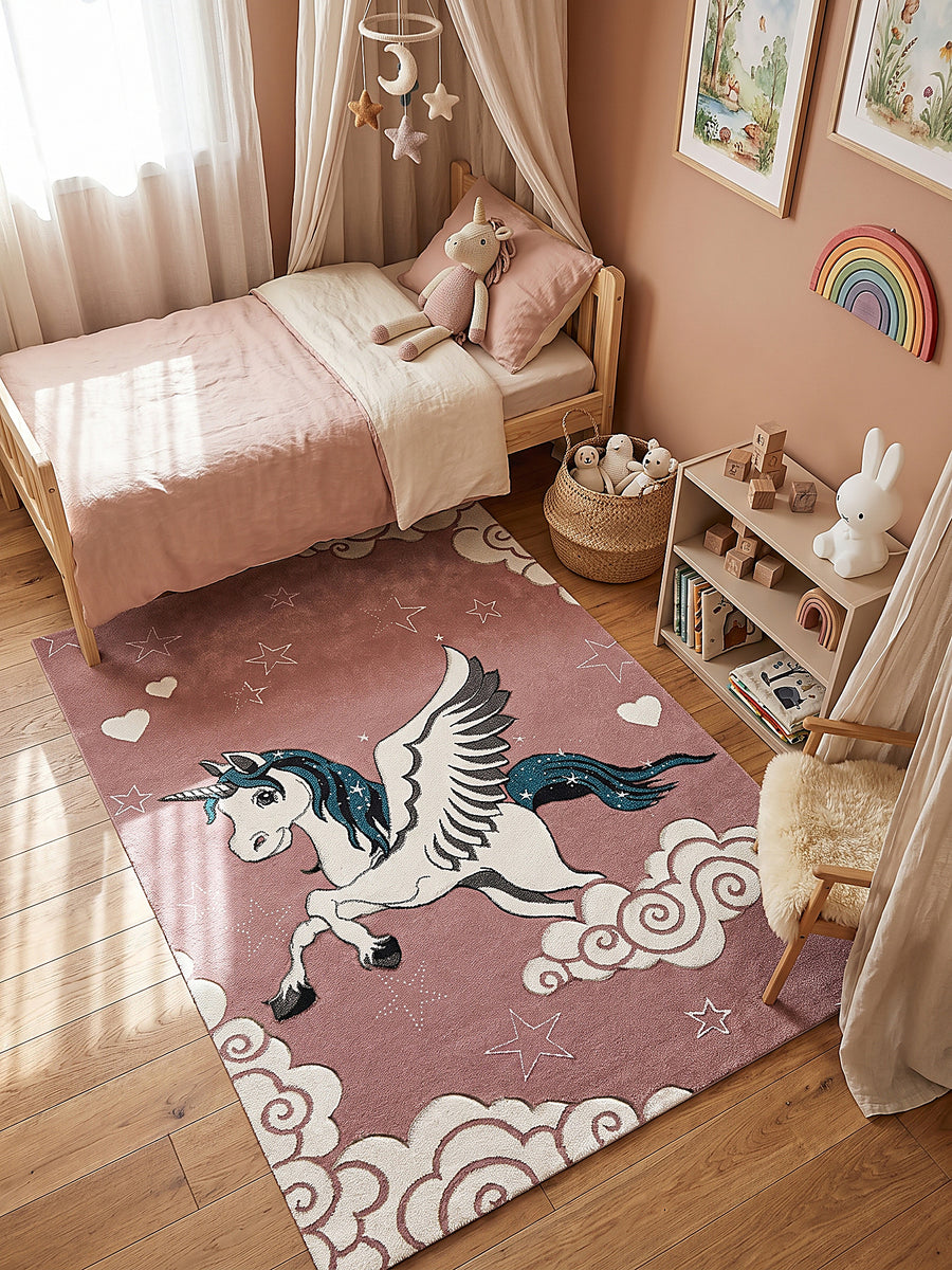 Teppich Pink rechteckig Draufsicht_