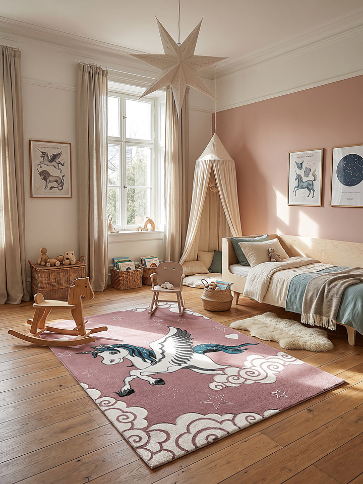 Teppich Pink rechteckig im modernen Wohnzimmer_