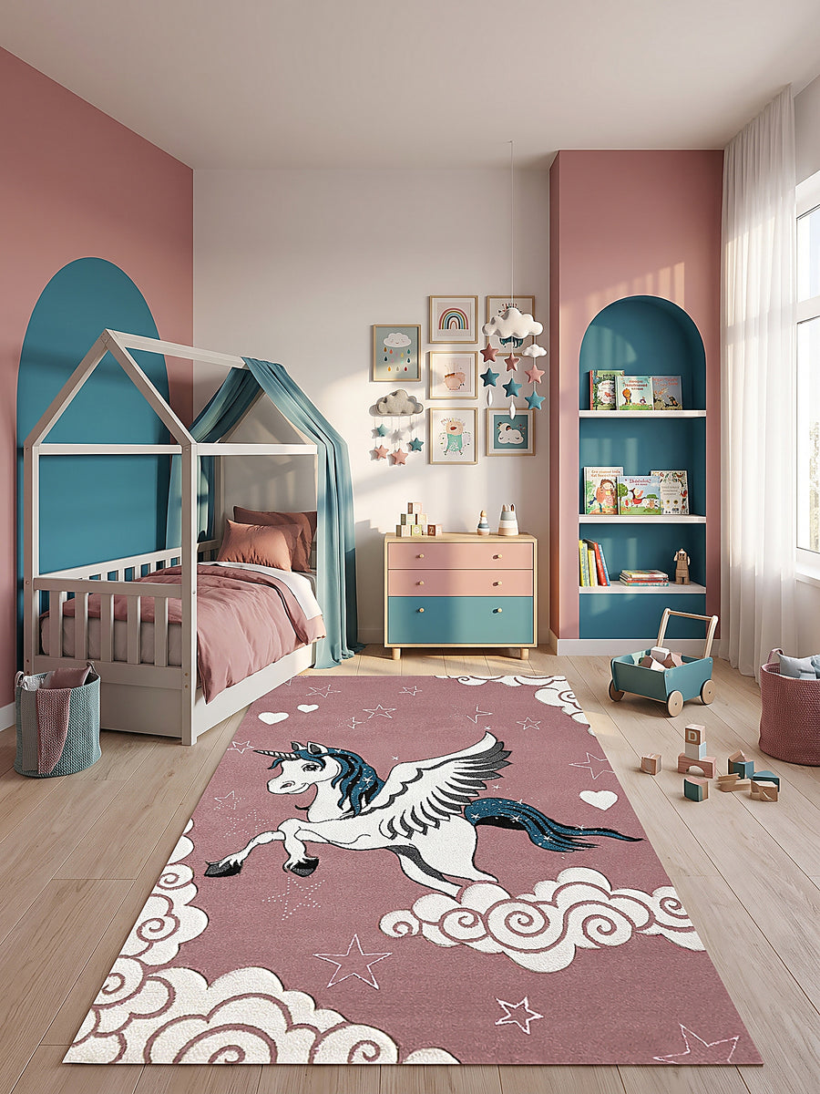 Teppich Pink Läufer im modernen Wohnzimmer_