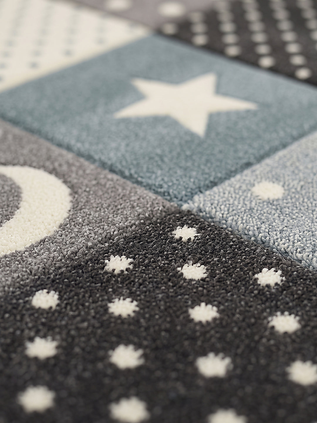 Teppich Blau Farbdetail Muster_