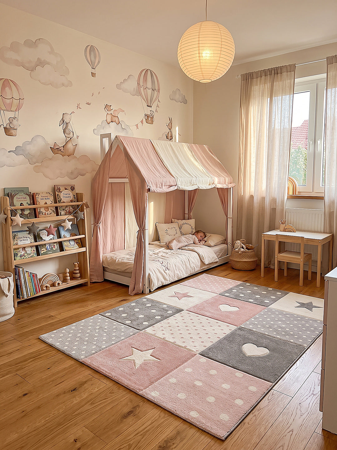 Teppich Pink Läufer im modernen Wohnzimmer_