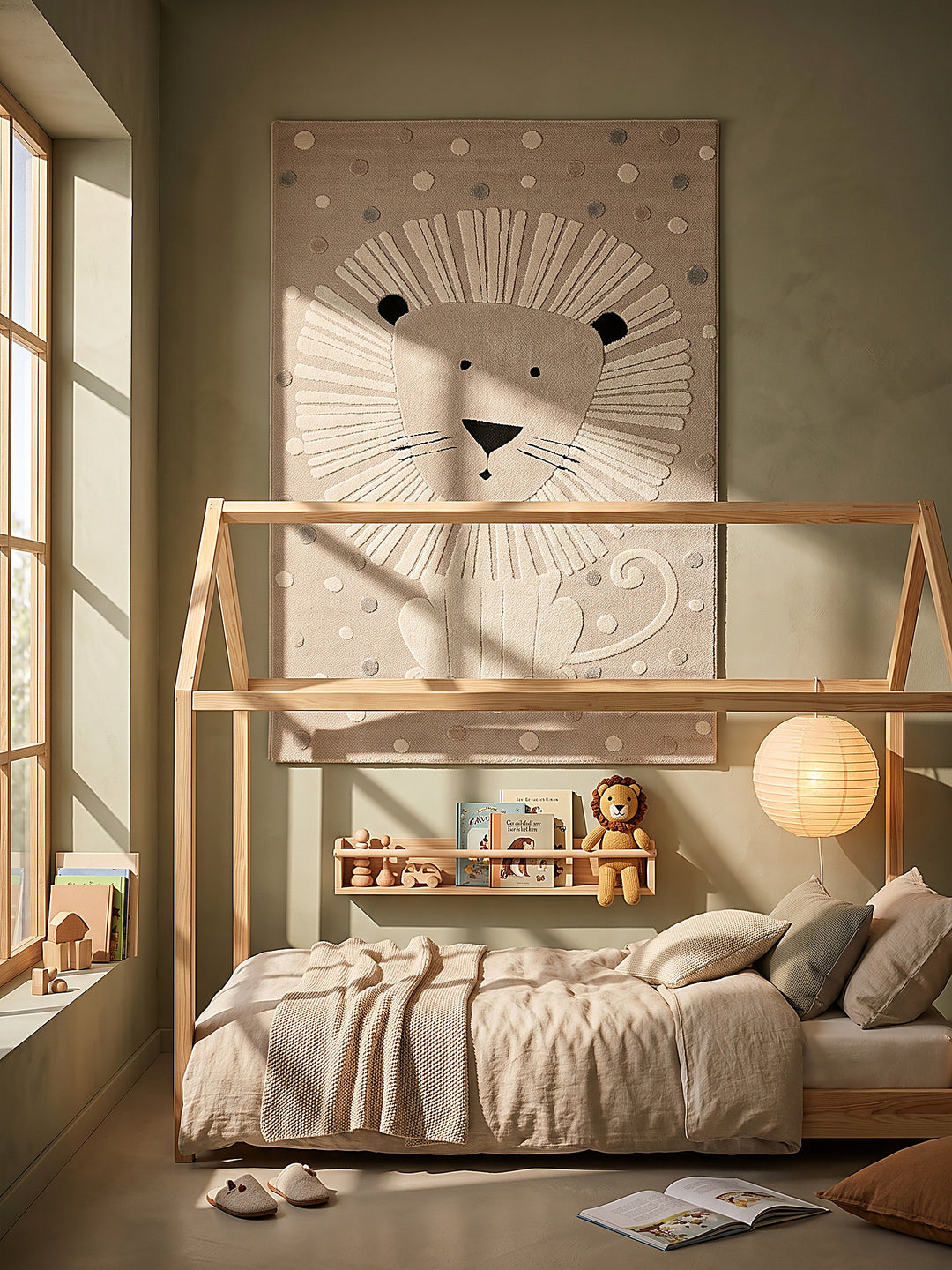 Teppich Beige als Wandteppich_