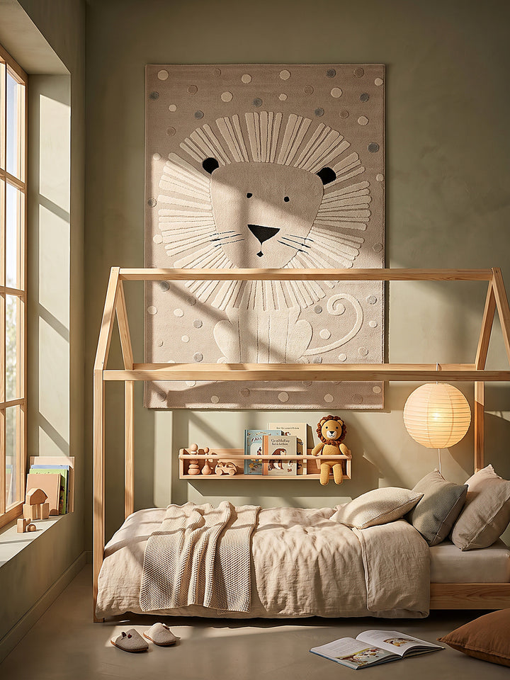 Teppich Beige als Wandteppich_