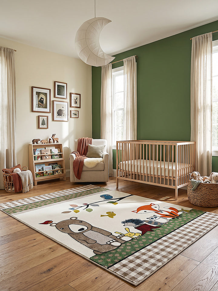 Teppich Creme rechteckig im modernen Wohnzimmer_