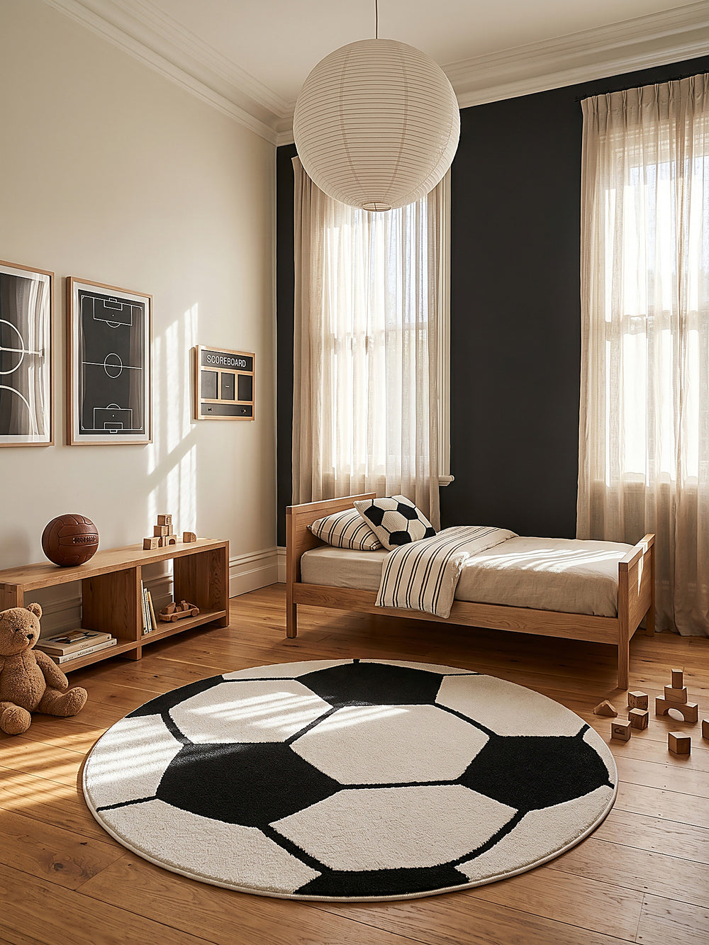 Teppich 290 rund im modernen Wohnzimmer_