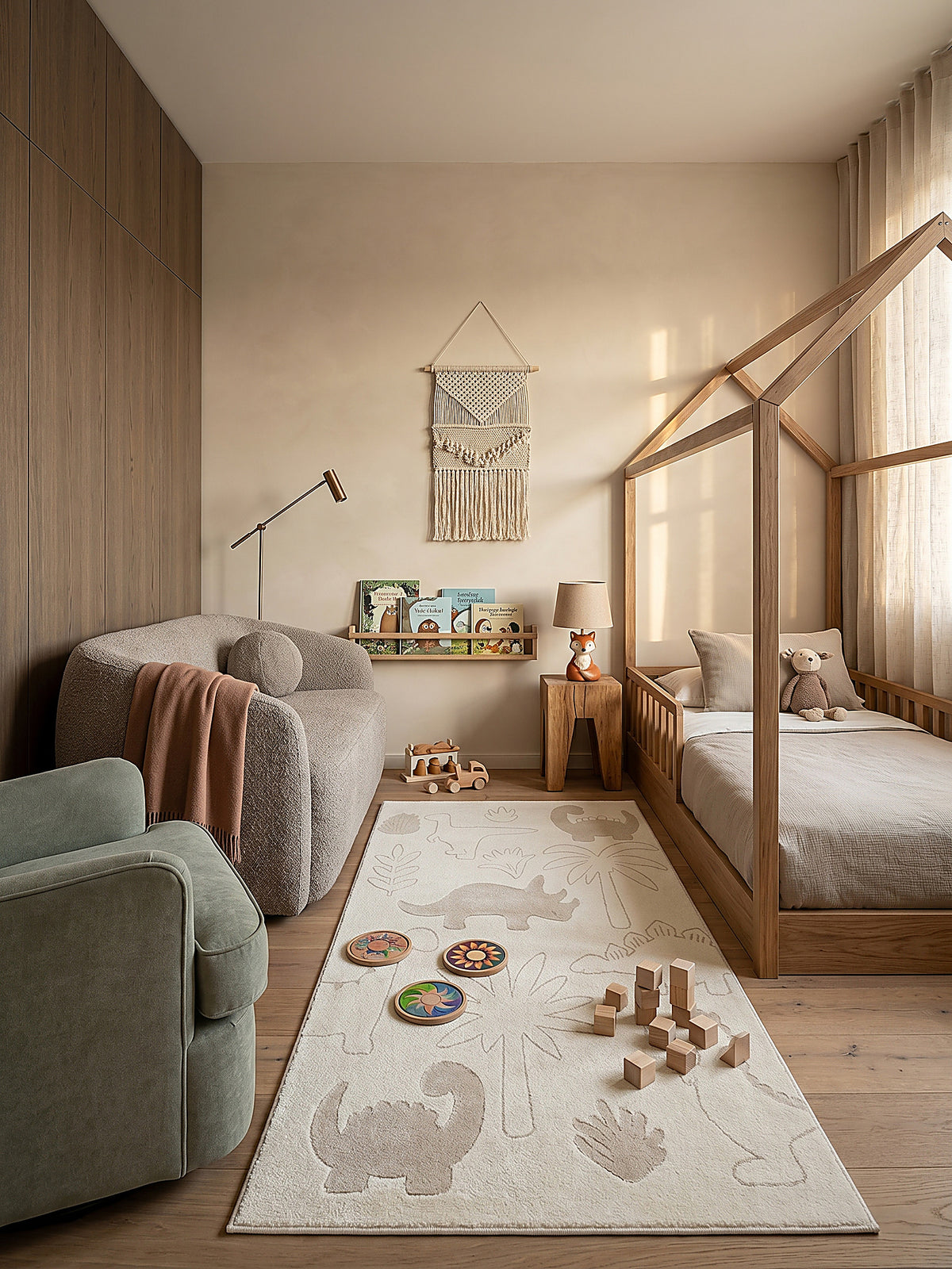 Teppich Creme Läufer im modernen Wohnzimmer