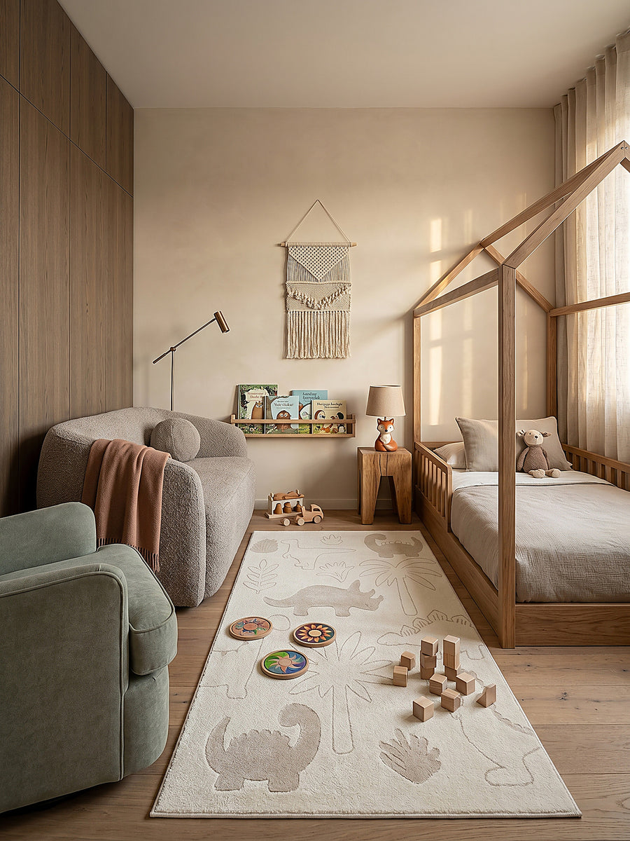 Teppich Creme Läufer im modernen Wohnzimmer_
