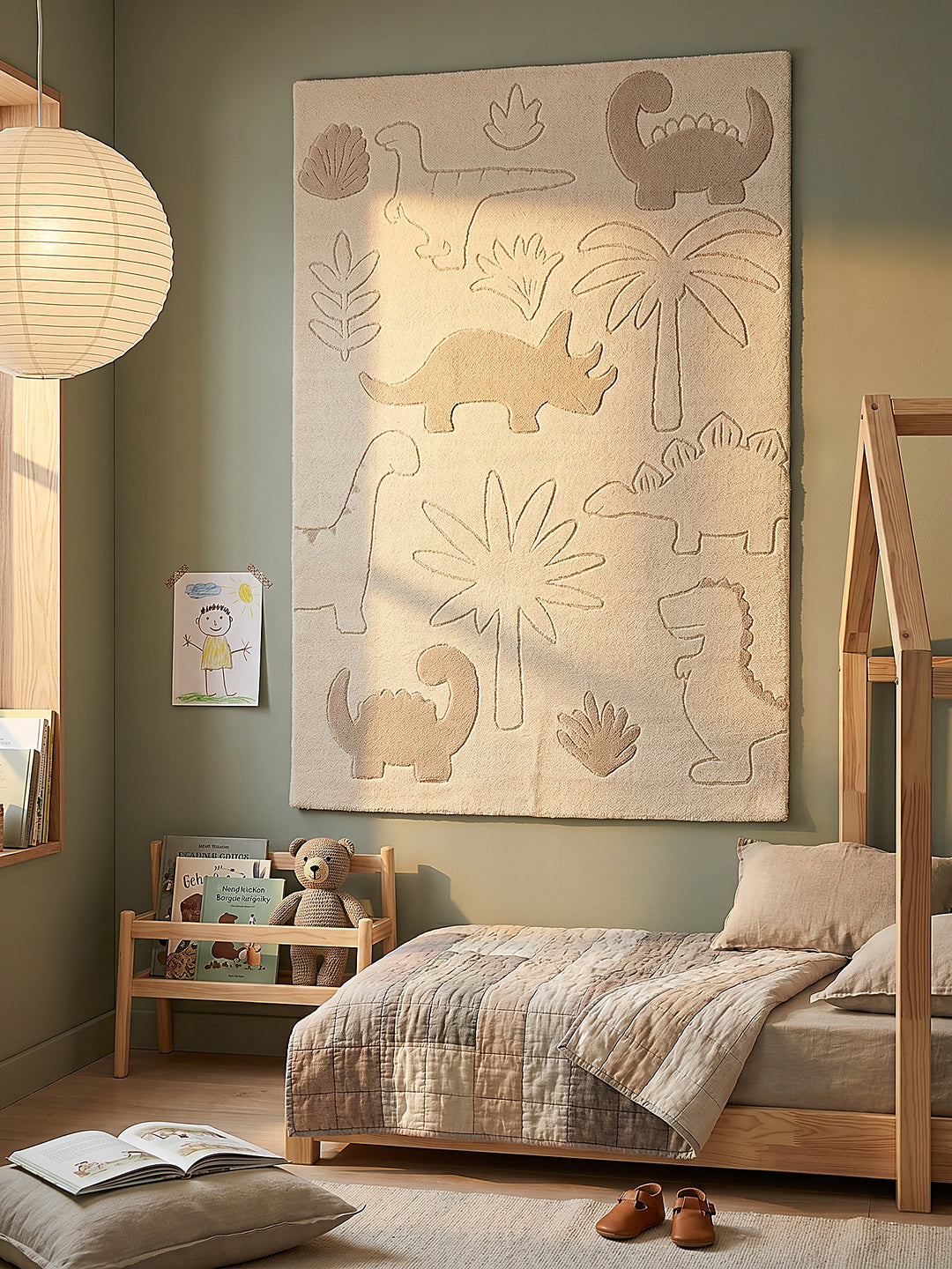 Teppich Creme als Wandteppich_
