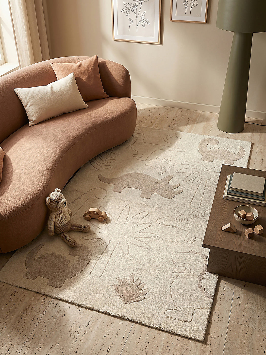 Teppich Creme rund Draufsicht_