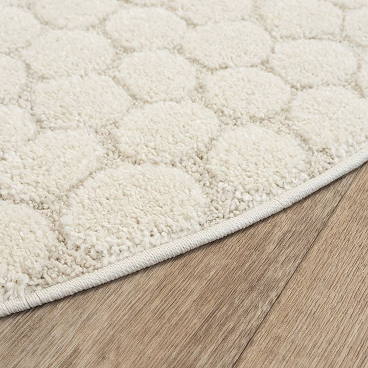 Teppich Creme Kinder rund Polypropylen + Polyester Wohnzimmer Schlafzimmer Flur Kids CANAZEI_