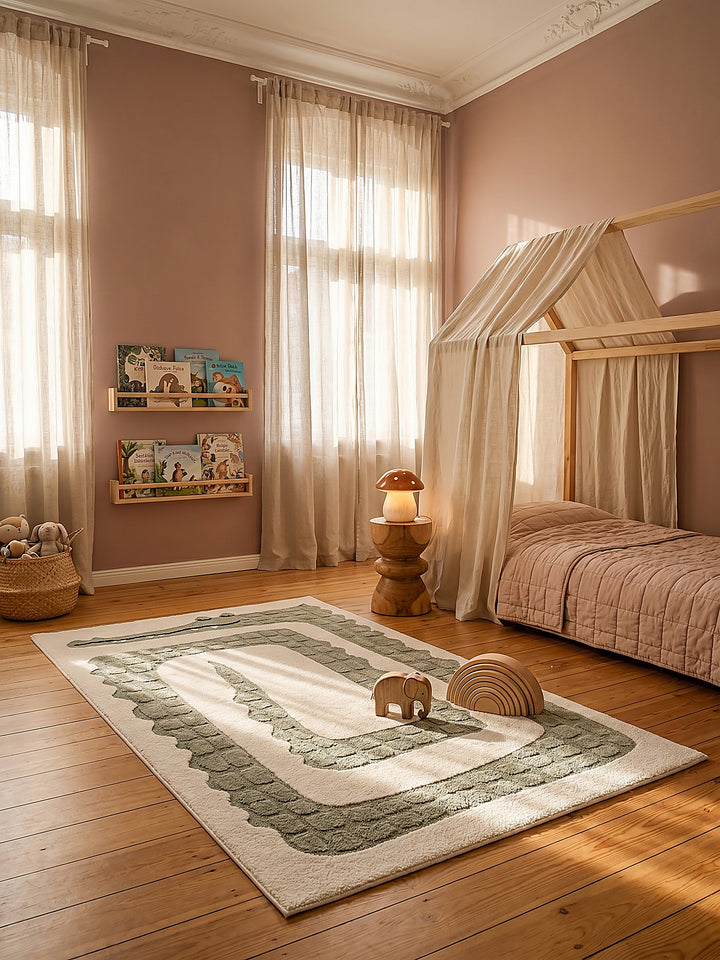 Teppich Creme Läufer im modernen Wohnzimmer_