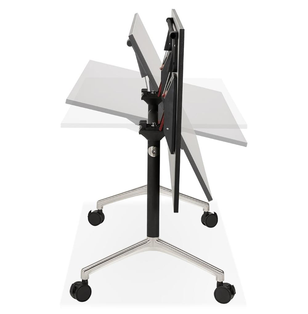 Schwarzer Klappschreibtisch 160x80cm - Robustes Aluminiumgestell - Melamin-Tischplatte - ideal fürs Homeoffice - Kadima Design_