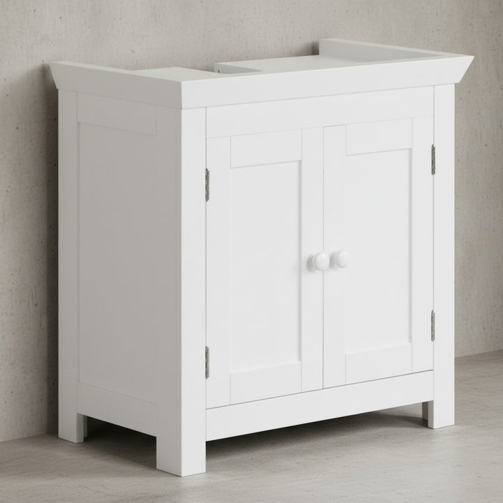 Klassischer Landhausstil Waschbeckenunterschrank_ 50x25x41 cm_ MDF - Stabil &amp;amp; Geräumig - KADIMA DESIGN_Größe_ 57x30x56 cm_