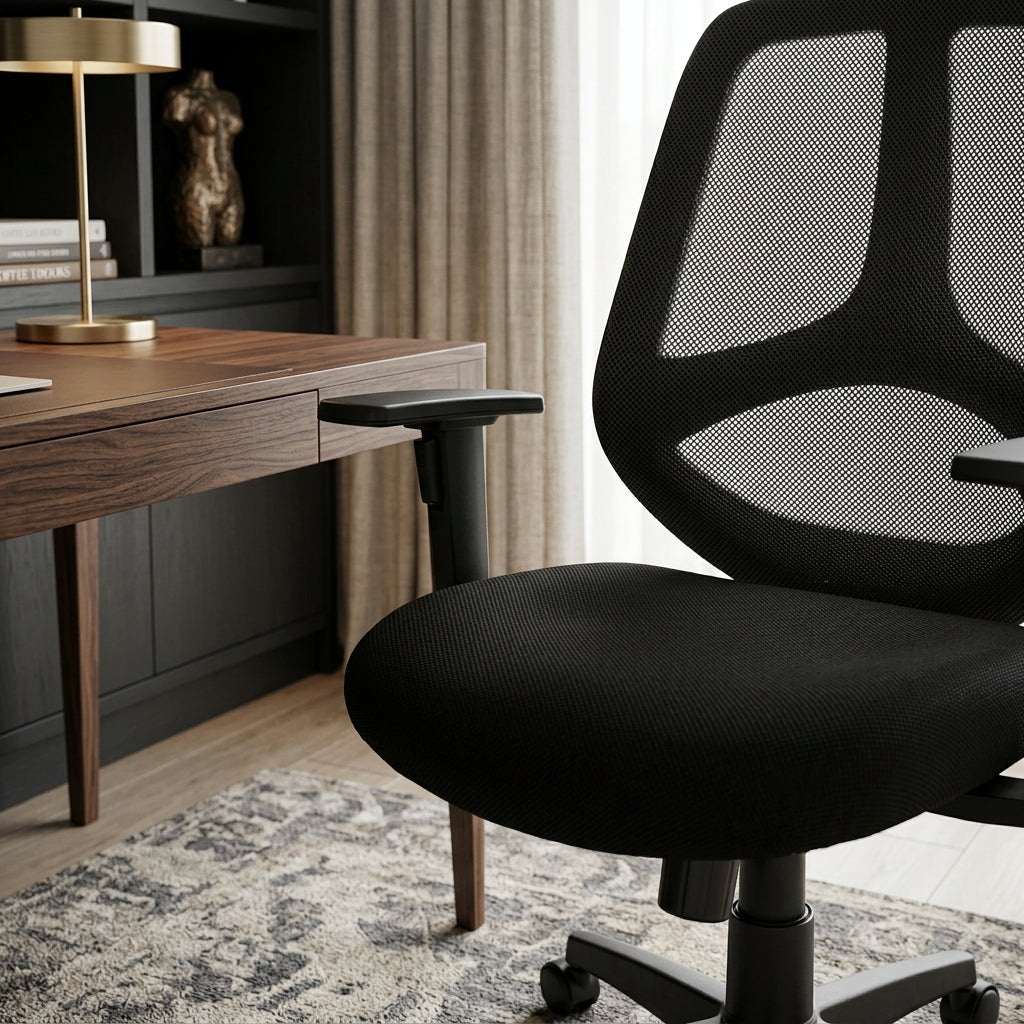 Komfortabler Bürostuhl_ Ergonomisches Design_ verstellbare Kopfstütze/Armlehnen_ Netzbezug_ 120 kg Belastbarkeit - KADIMA DESIGN_Größe_ 61x57x127 cm_