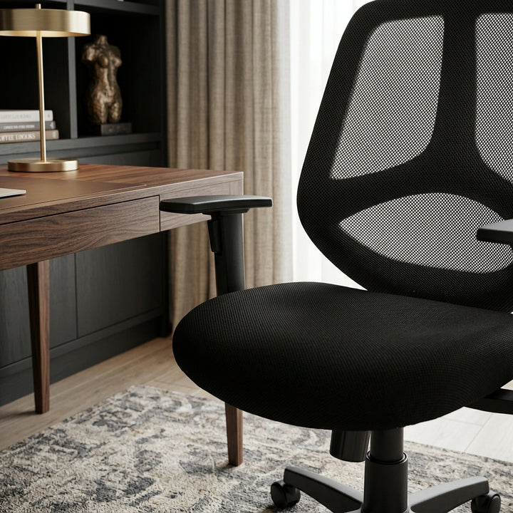 Komfortabler Bürostuhl_ Ergonomisches Design_ verstellbare Kopfstütze/Armlehnen_ Netzbezug_ 120 kg Belastbarkeit - KADIMA DESIGN_Größe_ 61x57x127 cm_