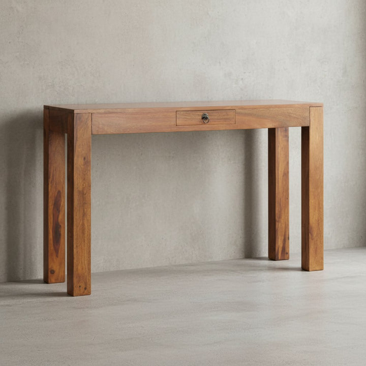 Konsolentisch &amp;quot;NAKO&amp;quot;_ Landhausstil_ Schublade_ Akazienholz_ 40 cm Tiefe_ vielseitig einsetzbar - KADIMA DESIGN_Farbe_ Braun_ Größe_ 120x40x70 cm_