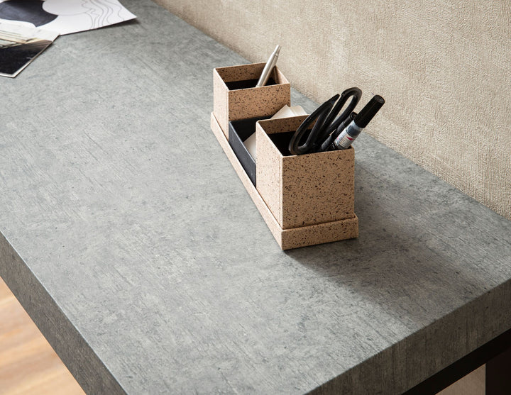Konsolentisch – Betonoptik/Schwarz, 120x40x76 cm, mit Metallbeinen, schmal