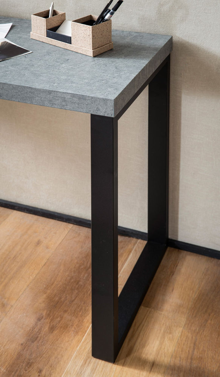 Konsolentisch – Betonoptik/Schwarz, 120x40x76 cm, mit Metallbeinen, schmal