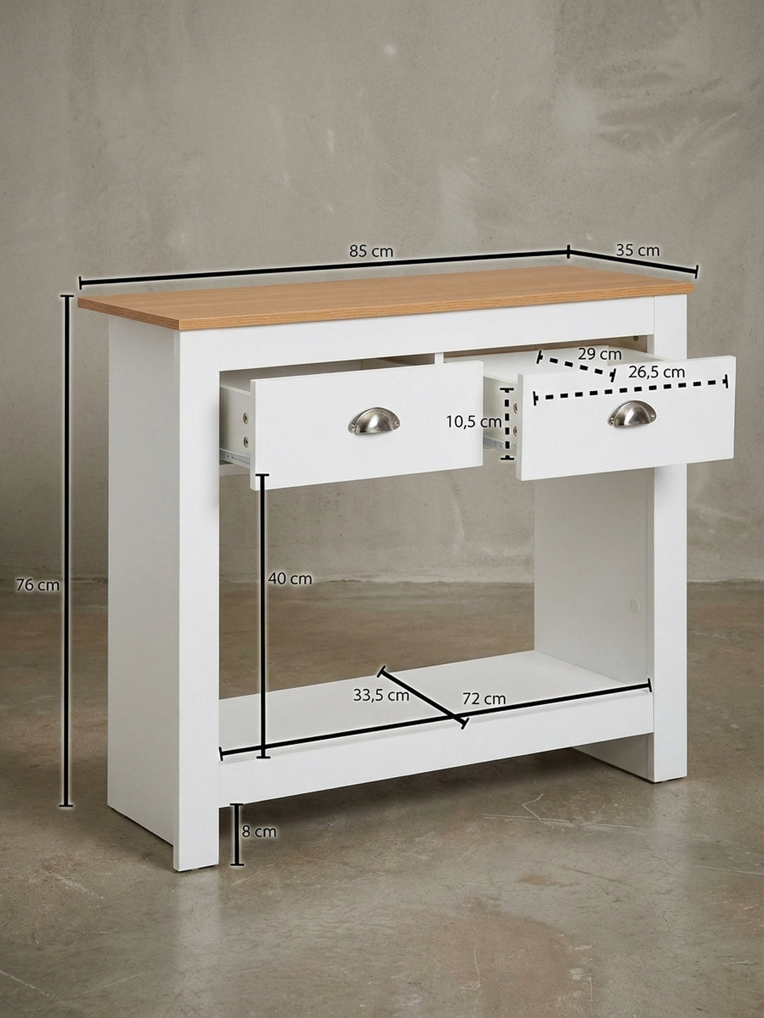 Konsolentische Eiche Massivholz Design Möbel_