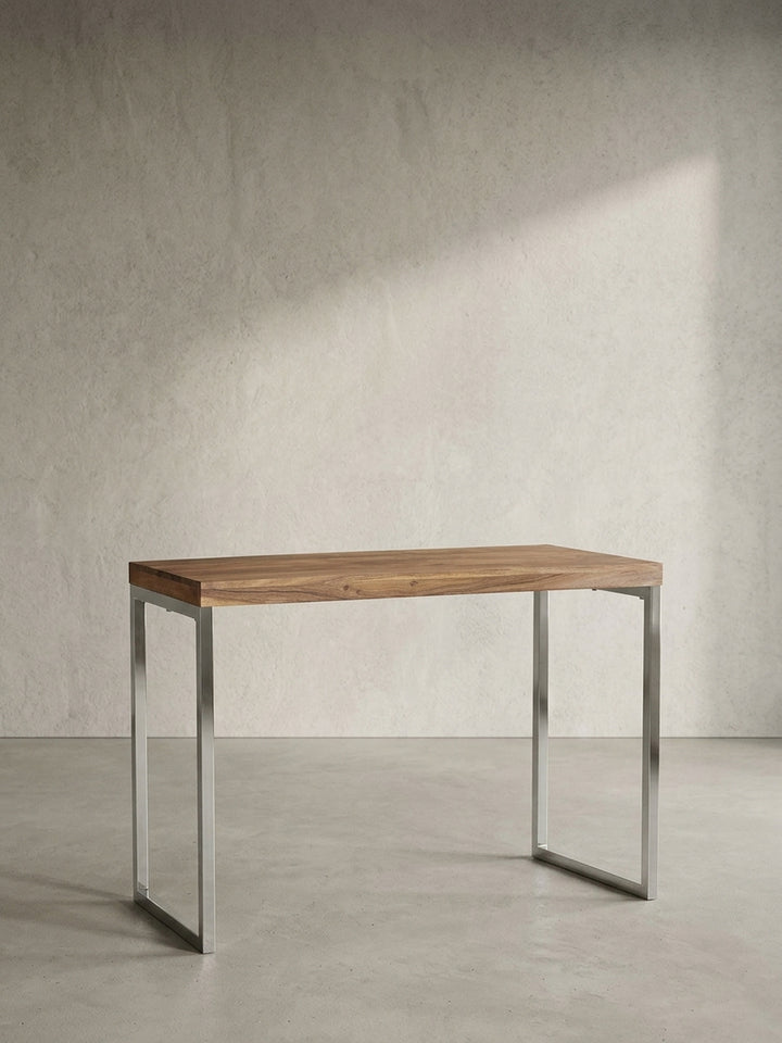 Konsolentische Akazie Massivholz natur 45x120x77 cm mit Ablagefach für Home Office Design Möbel modern hochwertig stilvoll robust langlebig Wohnen Einrichtung Interior Zuhause Wohnzimmer_