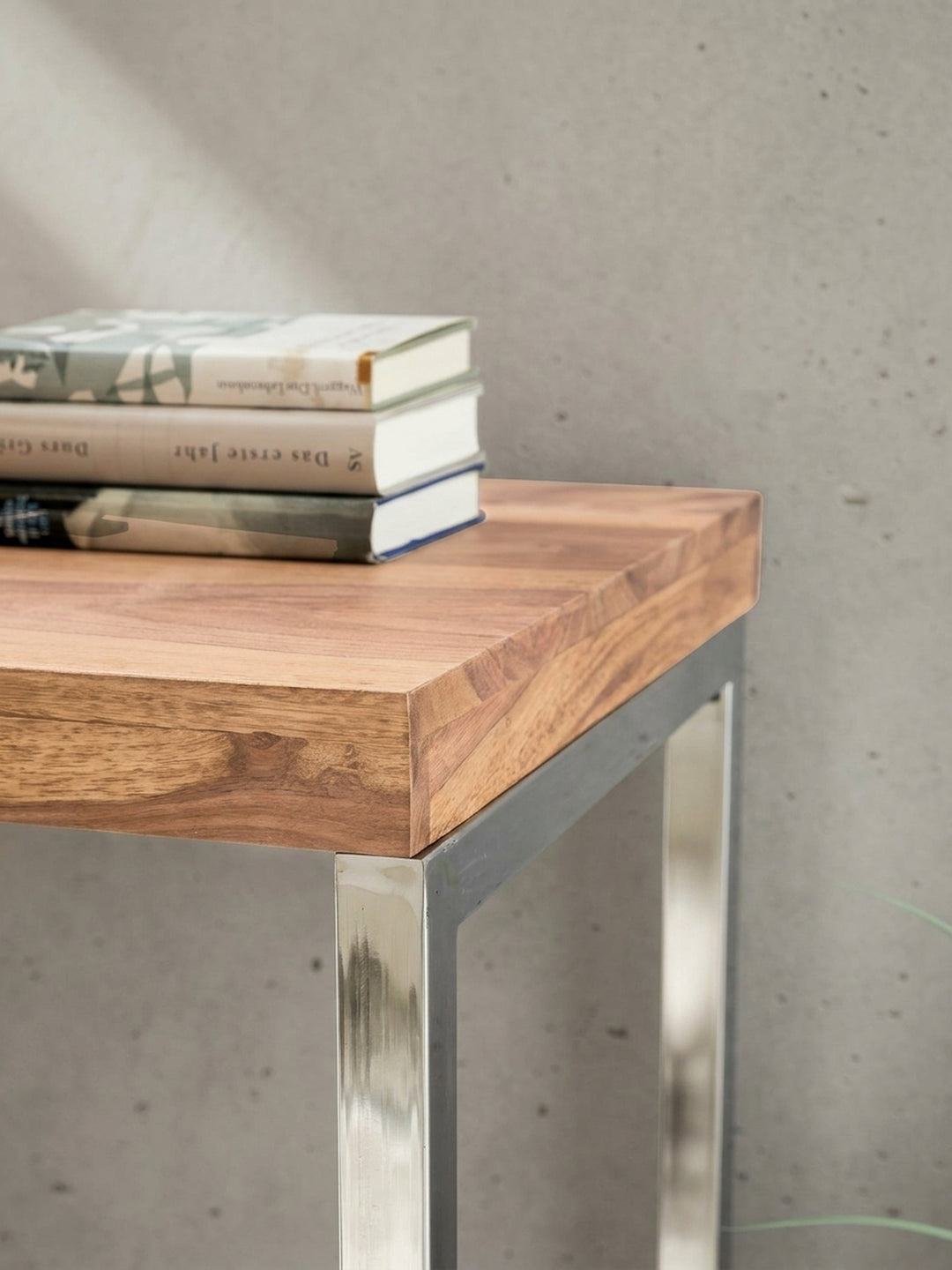 Konsolentische aus Akazie Massivholz natur 45x120x77 cm mit Ablagefach Design Möbel Einrichtung modern stilvoll robust hochwertig Premium Home Office Wohnen Interior Zuhause Wohnzimmer_