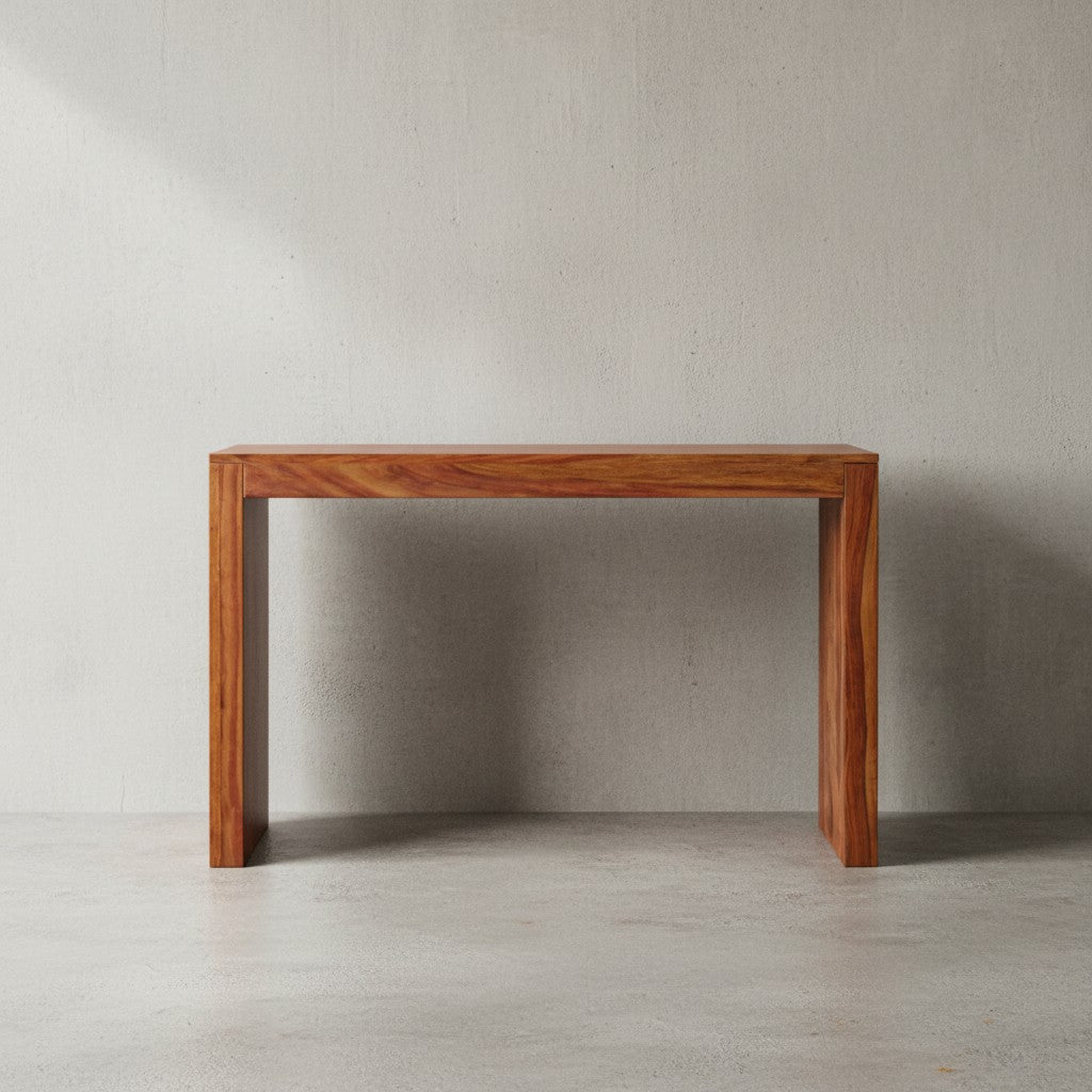 Konsolentisch Massivholz Sheesham - Platzsparend_ vielseitig_ Stabiles Standbein_ Landhausstil_ KADIMA DESIGN_Größe_ 115x40x75 cm_