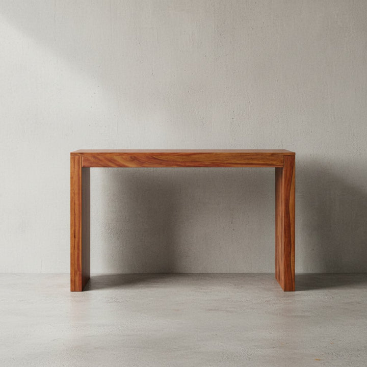 Konsolentisch Massivholz Sheesham - Platzsparend_ vielseitig_ Stabiles Standbein_ Landhausstil_ KADIMA DESIGN_Größe_ 115x40x75 cm_