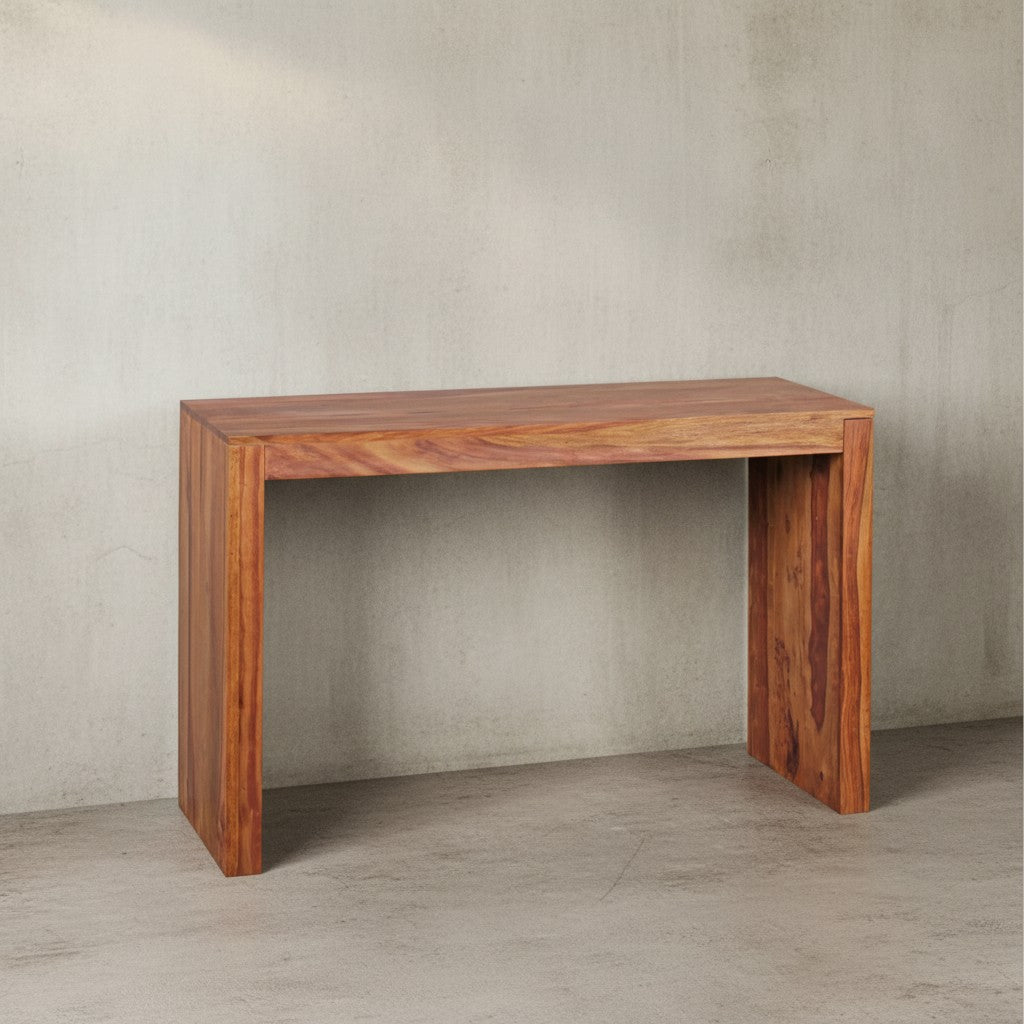 Konsolentisch Massivholz Sheesham - Platzsparend_ vielseitig_ Stabiles Standbein_ Landhausstil_ KADIMA DESIGN_Größe_ 115x40x75 cm_