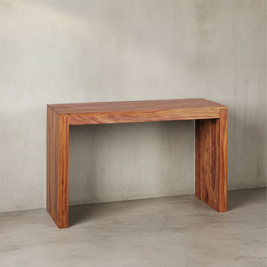 Konsolentisch Massivholz Sheesham - Platzsparend_ vielseitig_ Stabiles Standbein_ Landhausstil_ KADIMA DESIGN_Größe_ 115x40x75 cm_