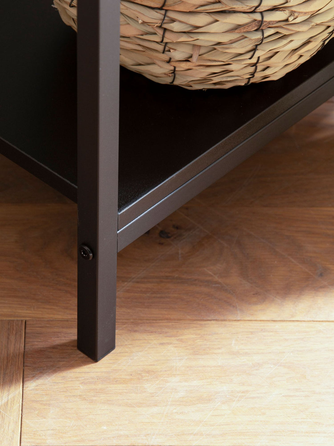 Konsolentisch – Schwarz, 100x30x75 cm, mit Wiener Geflecht, Schubladen und Ablage
