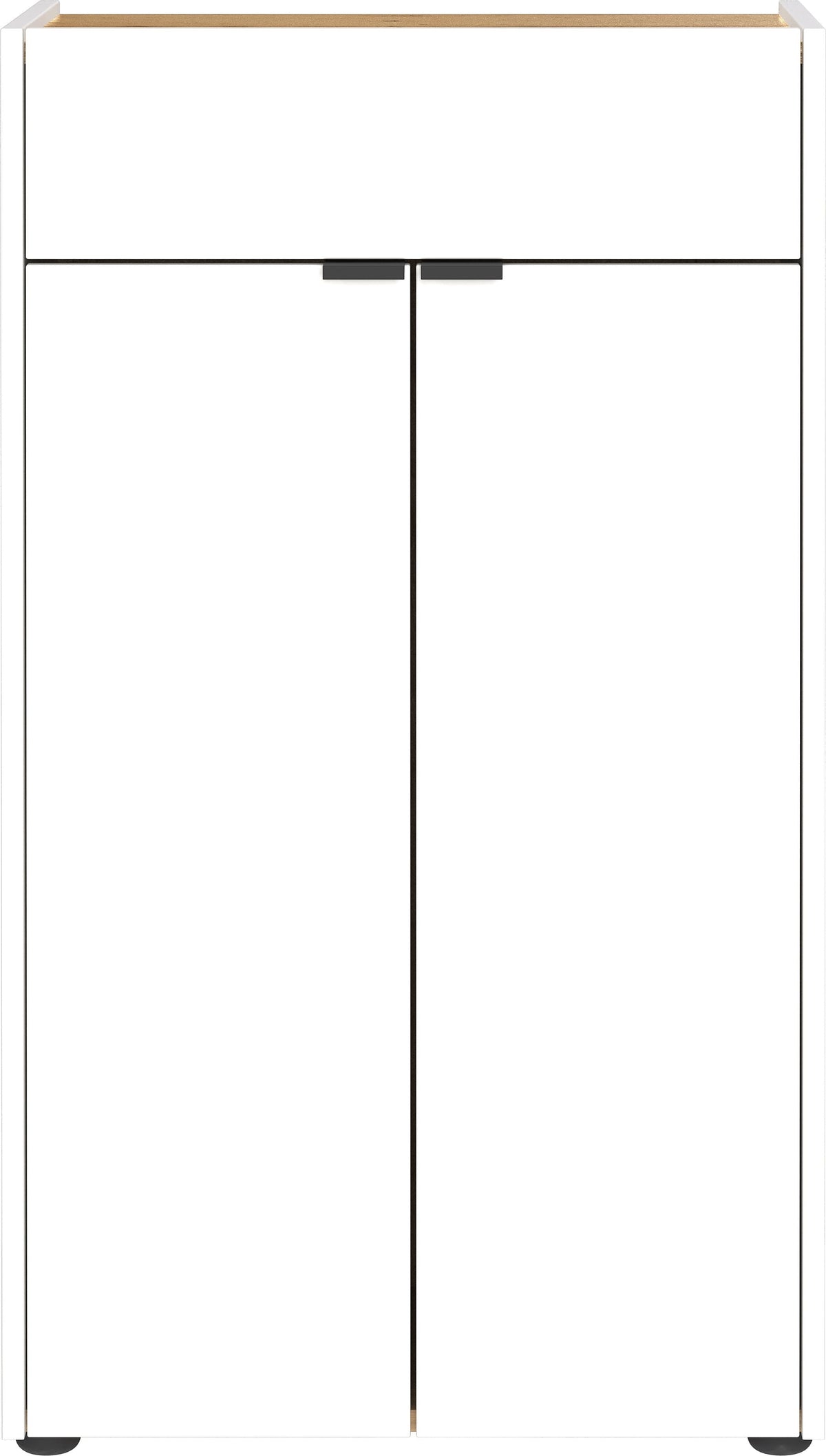 Kratzfeste Kommode in Navarra-Eiche mit Schublade - AVIS Serie von Kadima Design_Farbe_ Weiß-Beige_ Größe_ 56x34x98 cm_