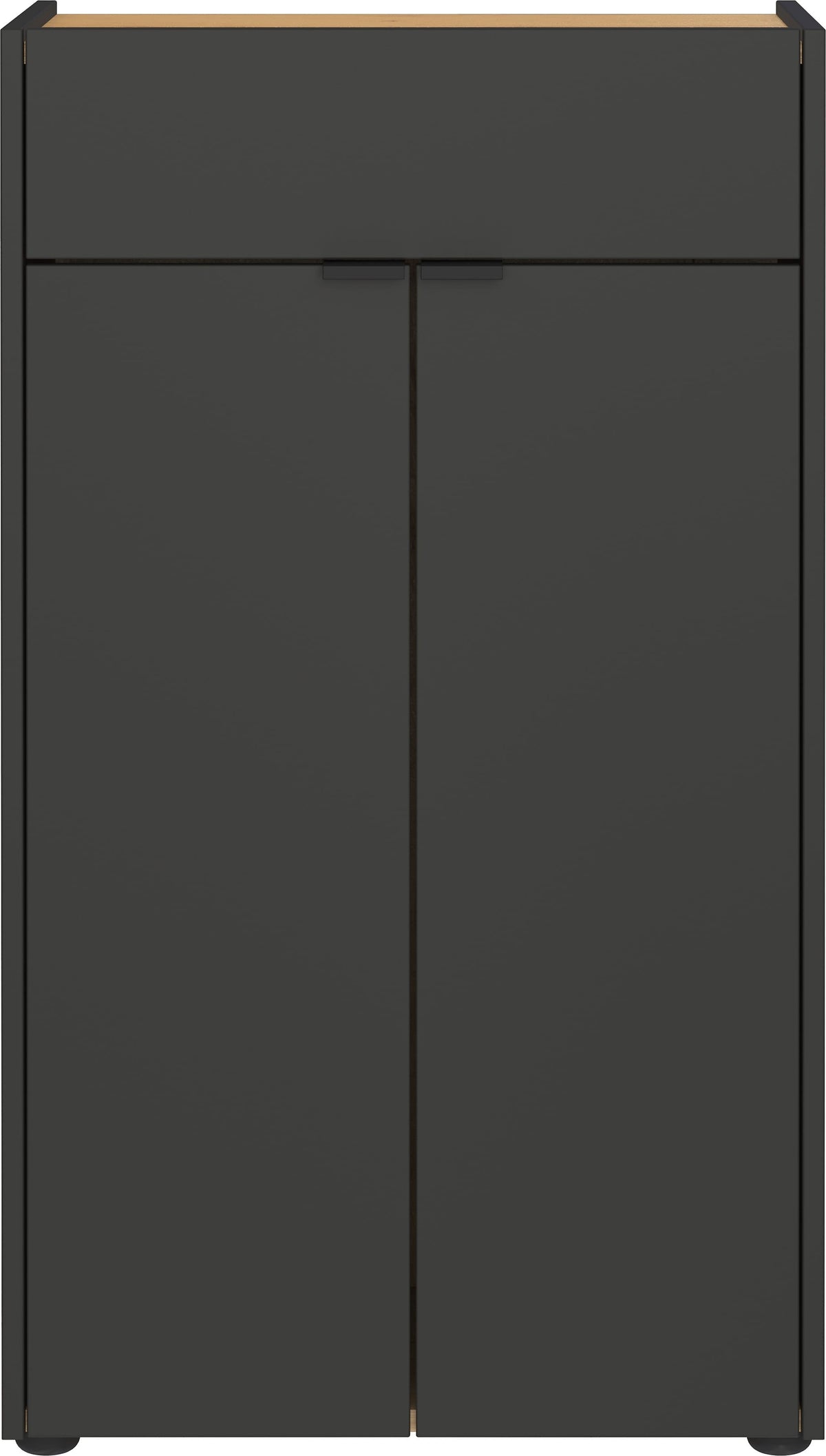 Kratzfeste Kommode in Navarra-Eiche mit Schublade - AVIS Serie von Kadima Design Farbe  Grau-Beige  Größe  56x34x98 cm