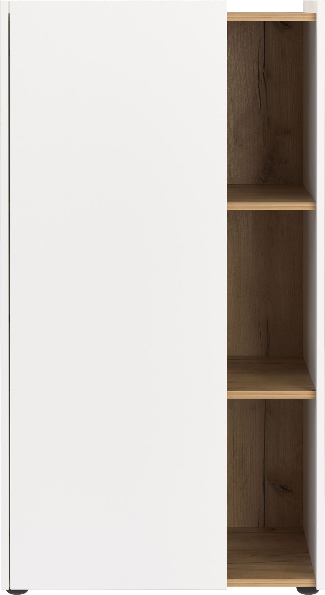 Kratzfester Büroschrank mit Fächernin_ 62x42x115_ Griffloses Design_ Weiß-Beige_ Deutscher Qualität_ SAGE-Serie von Kadima Design_Größe_ 62x42x115 cm_#sku_BARK6001_633#