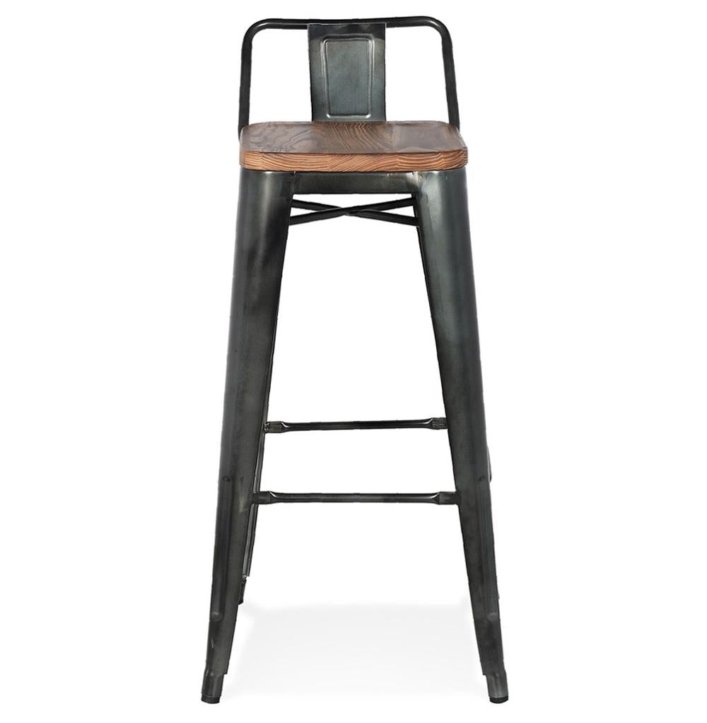 Sitzhocker - Anthrazitfarbenes Metallgestell - 43x43x94 cm Gesamtmaße - ergonomische Sitzfläche für Komfort - VENIRO Serie_