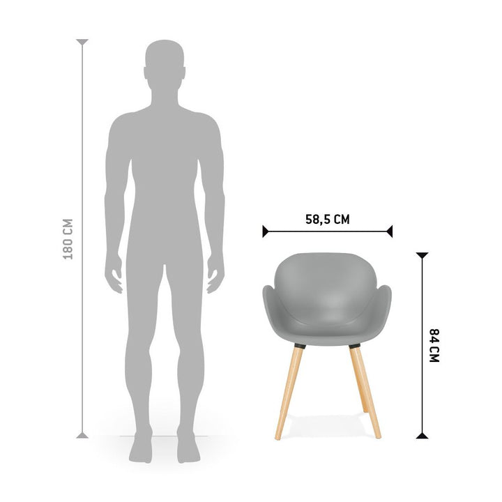 Küchenstuhl Grau mit ergonomischer 45 cm Sitzhöhe von Kadima Design_