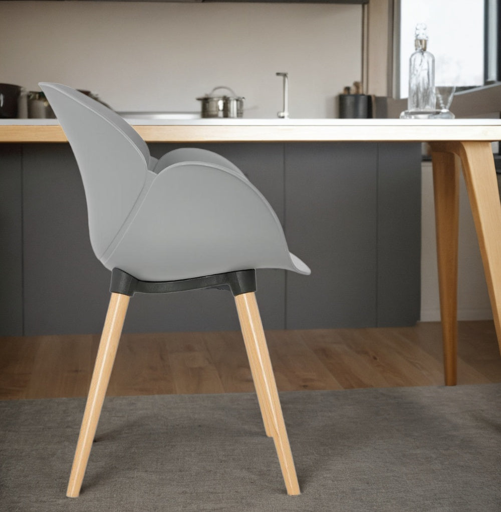 Designer Besucherstuhl in Grau mit 40 cm Rückenlehne von Kadima Design_