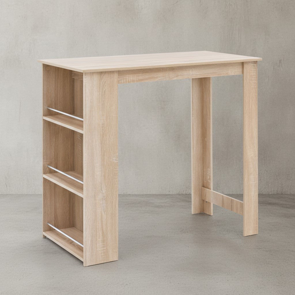 Küchentresen GANDER_ Edelstahl_ 3 Fächer_ große Ablage_ 120x107_5x60 cm_ Melaminharzbeschichtung_ maximale Belastung 40 kg - KADIMA DESIGN_Farbe_ Beige_ Größe_ 120x60x107 cm_