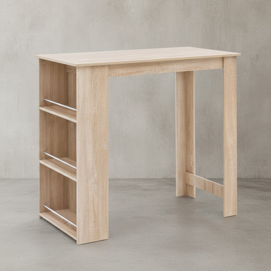 Küchentresen GANDER_ Edelstahl_ 3 Fächer_ große Ablage_ 120x107_5x60 cm_ Melaminharzbeschichtung_ maximale Belastung 40 kg - KADIMA DESIGN_Farbe_ Beige_ Größe_ 120x60x107 cm_